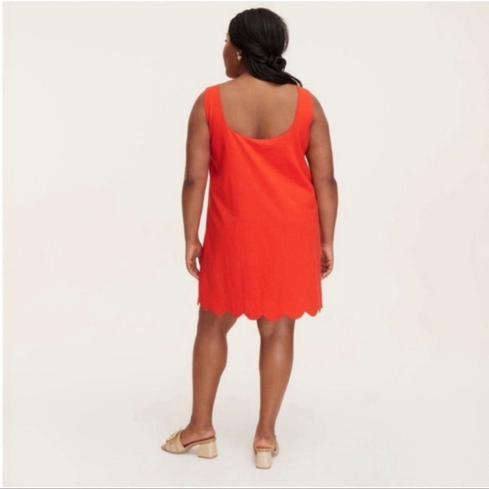 Kate Spade New York Plus Red Scallop Hem Mini Dress 1X - Picture 3 of 7